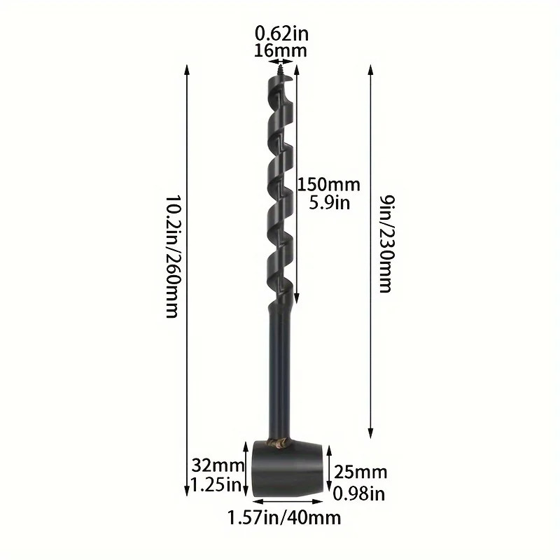 Outdoor survival manual drill bit woodworking extended hand drill black four-edg