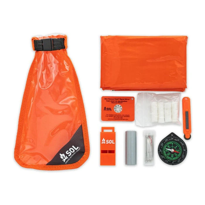 SOL Scout Survival Kit Waterproof Dry Bag Emergency Kit Outdoor Essentials