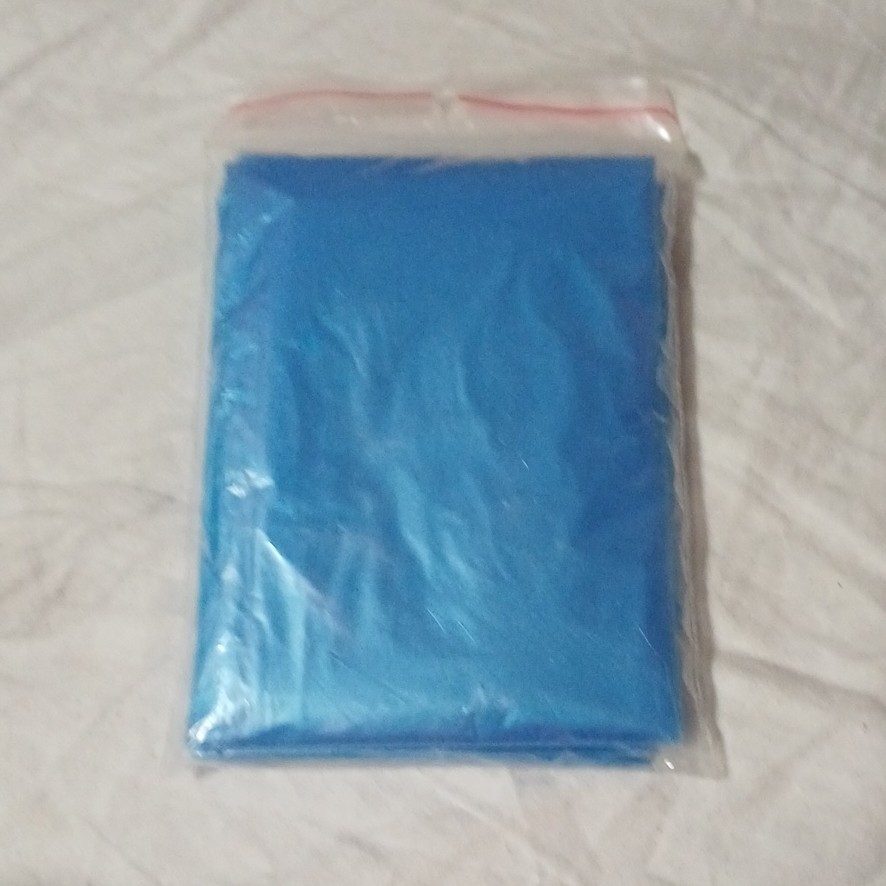 Suprex Emergency Poncho Blue Hooded Lightweight Reusable Plastic EK-005