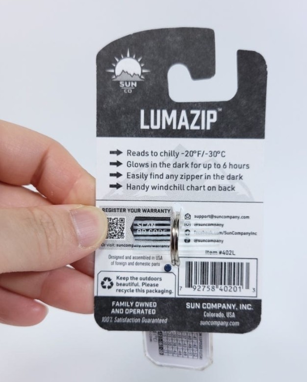 Helinox 15th Anniversary Zipperpull Thermometer Lumazip Light Stored Black