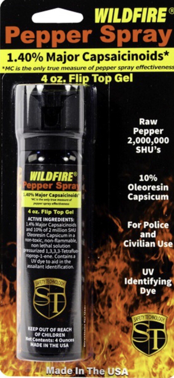 WILDFIRE STICKY GEL Fliptop Pepper Spray, 1.4 % MC, 4.0 oz 10 % OC 2 Million SHU