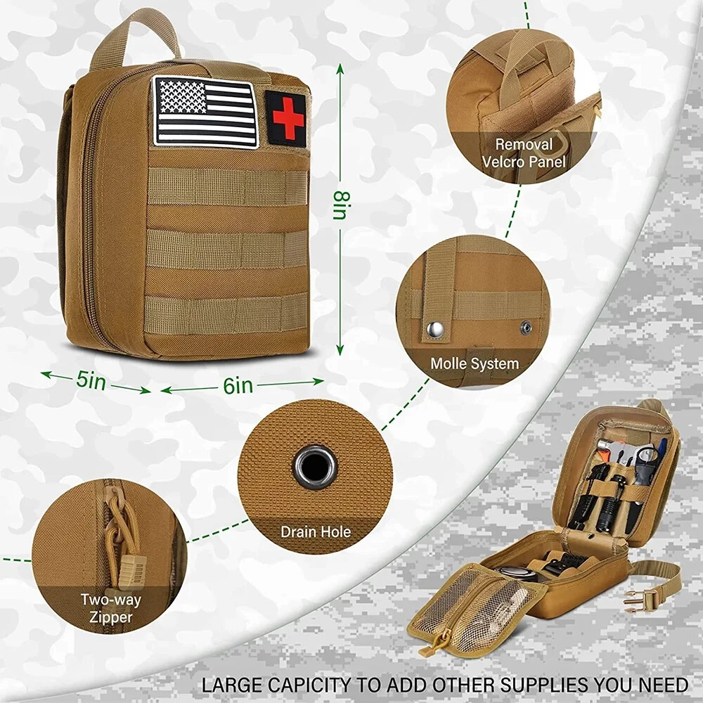 Survival Kit and First Aid Kit, 142Pcs Professional Survival Gear and Equipment