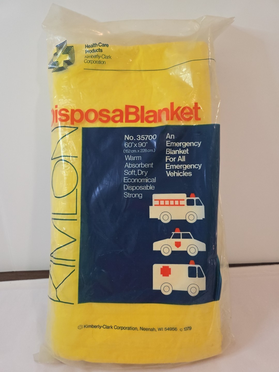 Emergency Blanket Vintage 1979 60″ X 90″ Camping Cold Weather Yellow Disposable