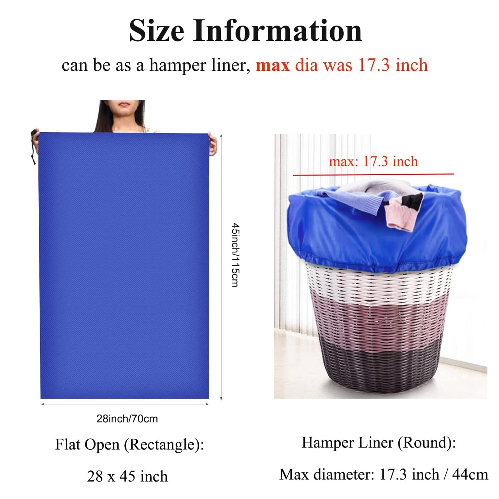 OTraki 28×45 inch Extra Large Laundry Bag 2 Pack Drawstring inch, Blue