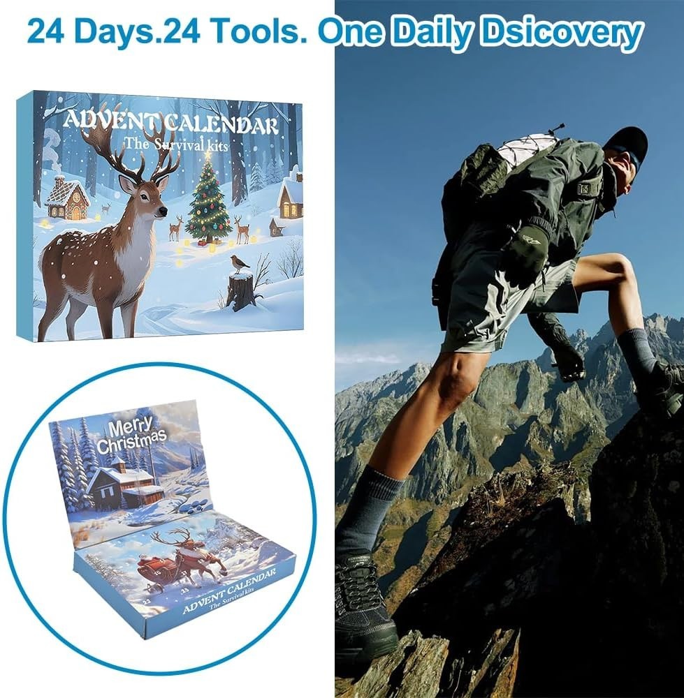 “Survival Kit Advent Calendar 2025 for Men – Survival Gear and Supplies 24 Days