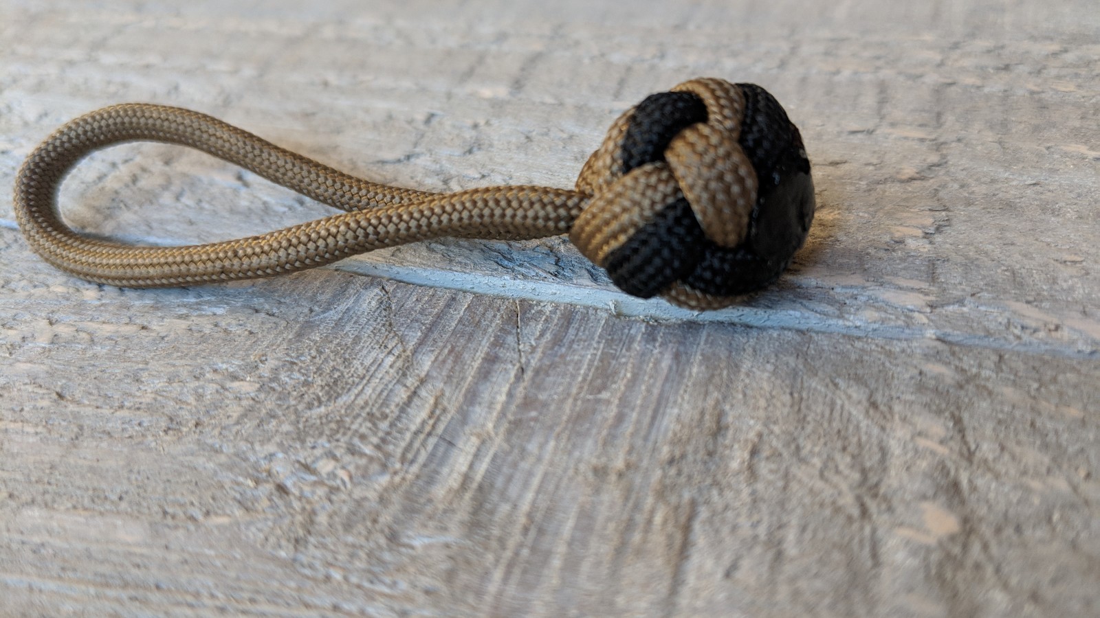 Pack of Three 3″ Paracord Zipper Pulls (Coyote Brown/Black) [Combined Shipping]
