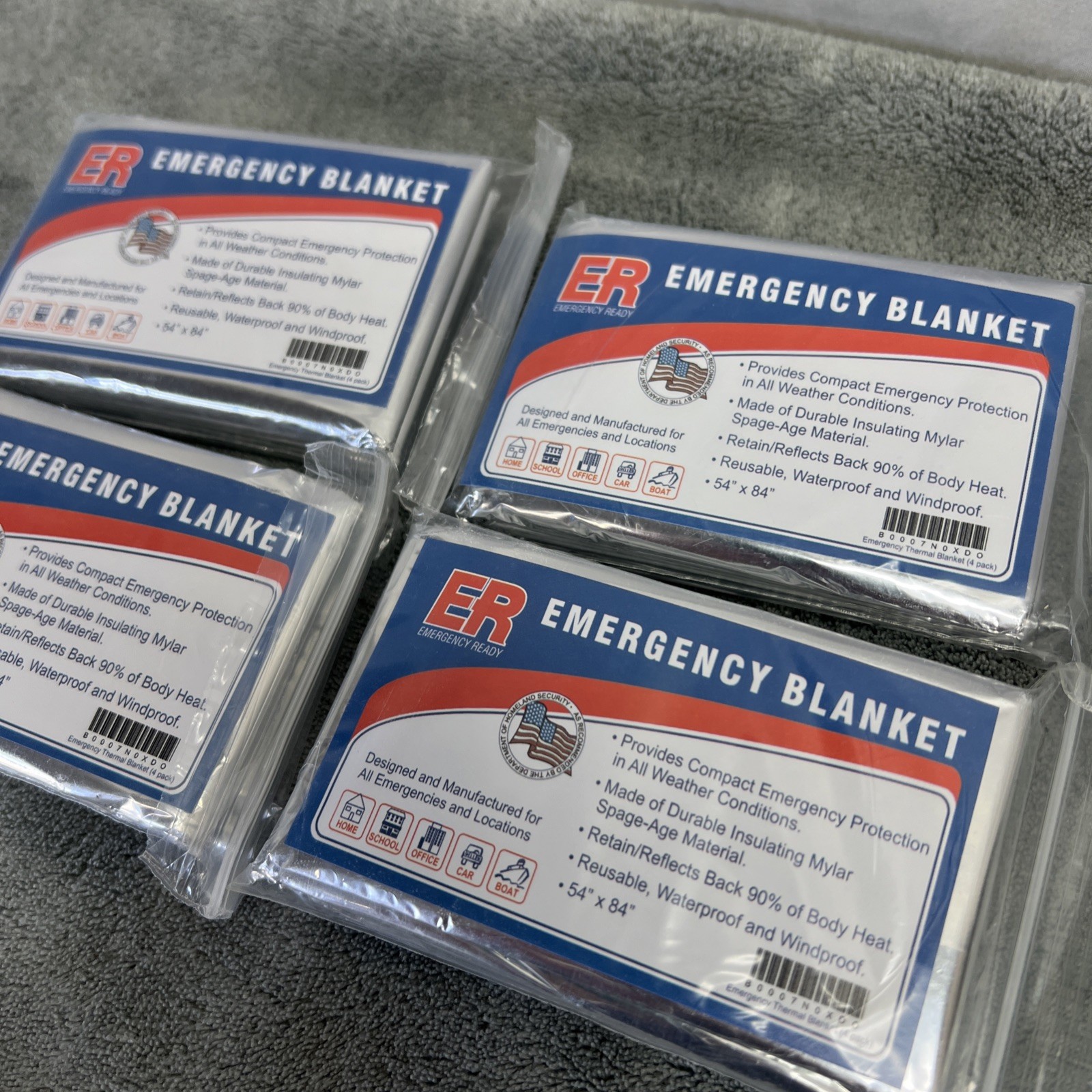 ER Emergency Ready Thermal Mylar Blankets, Pack of 10