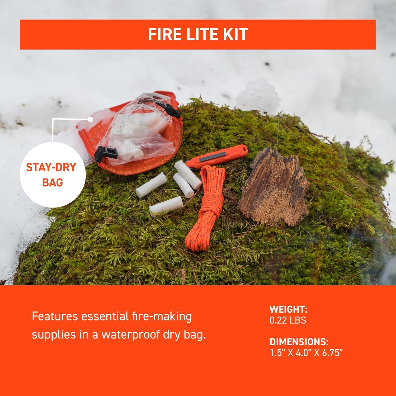 Survival Fire Lite Kit & Dry Bag – Essential Pack of 2 for Adventurers