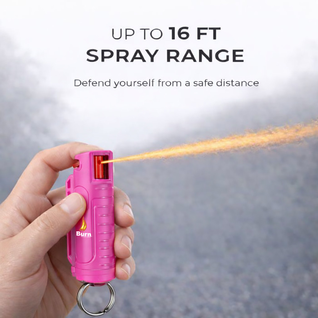 2 Pack Burn Max Strength Pepper Spray for Self Defense in Pink