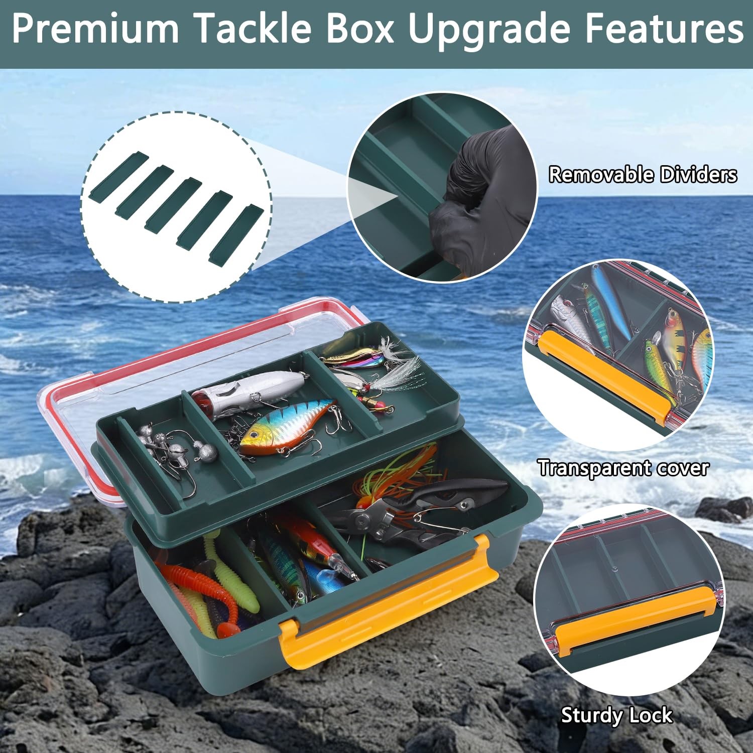 Fishing Tackle Box with Lures,72Pcs Lures…