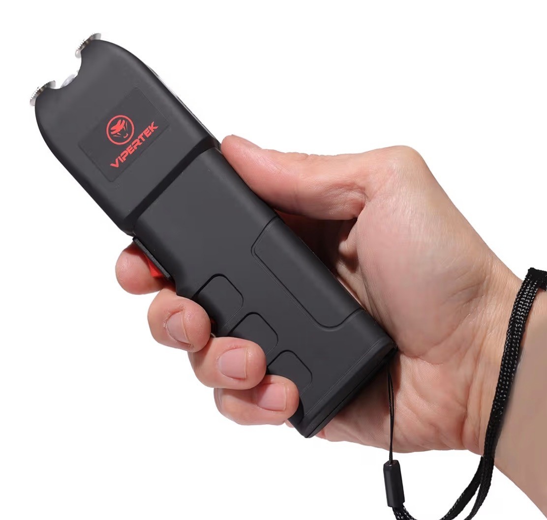 Genuine VIPERTEK Stun Gun Rechargeable 700 BV Bright LED Light w/ Pepper Spray