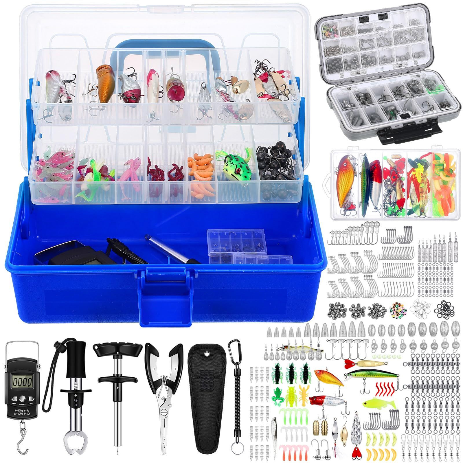 Seenelling 466 Pcs Fishing Tool Kit 12.6 x 7.87 x 3.94 inches, multi colors