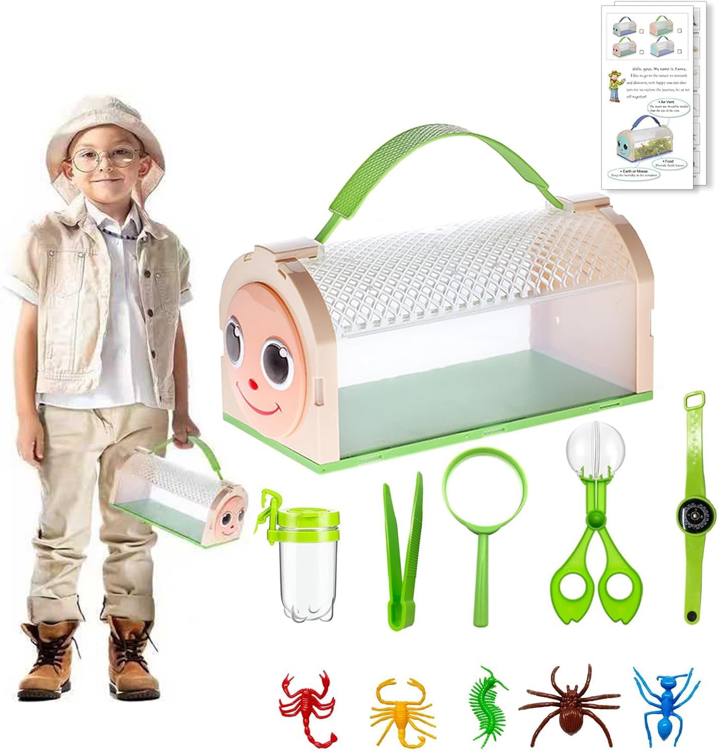 Insect Catcher Set for Kids, Insect Observation Box with Carry Handle and a…