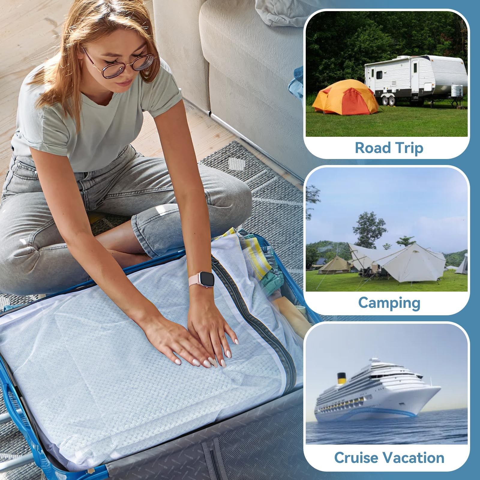 Hoodeet Extra Large Mesh Laundry Bags for 2XX-Large(2Pcs), White