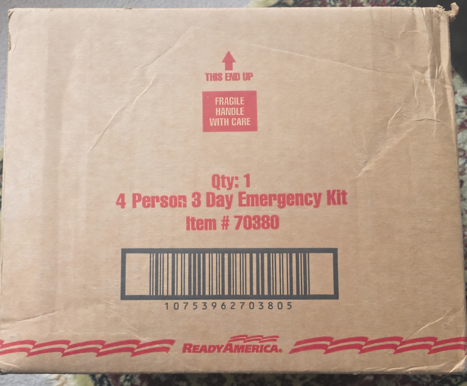 Ready America 4-Person 3-Day Basic Emergency Kit with Backpack
