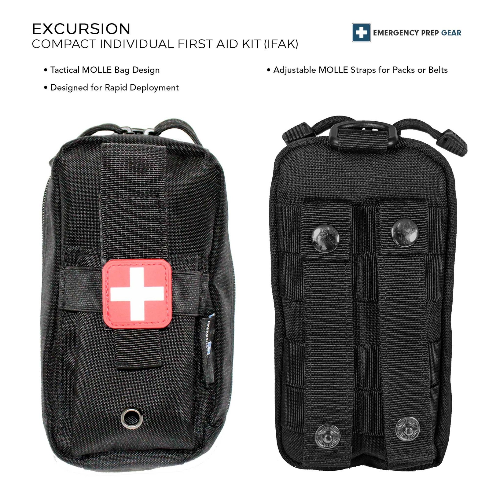 EPG Field First Aid Kit IFAK | 44 Piece | Compact Personal First Aid Kit | Ba…