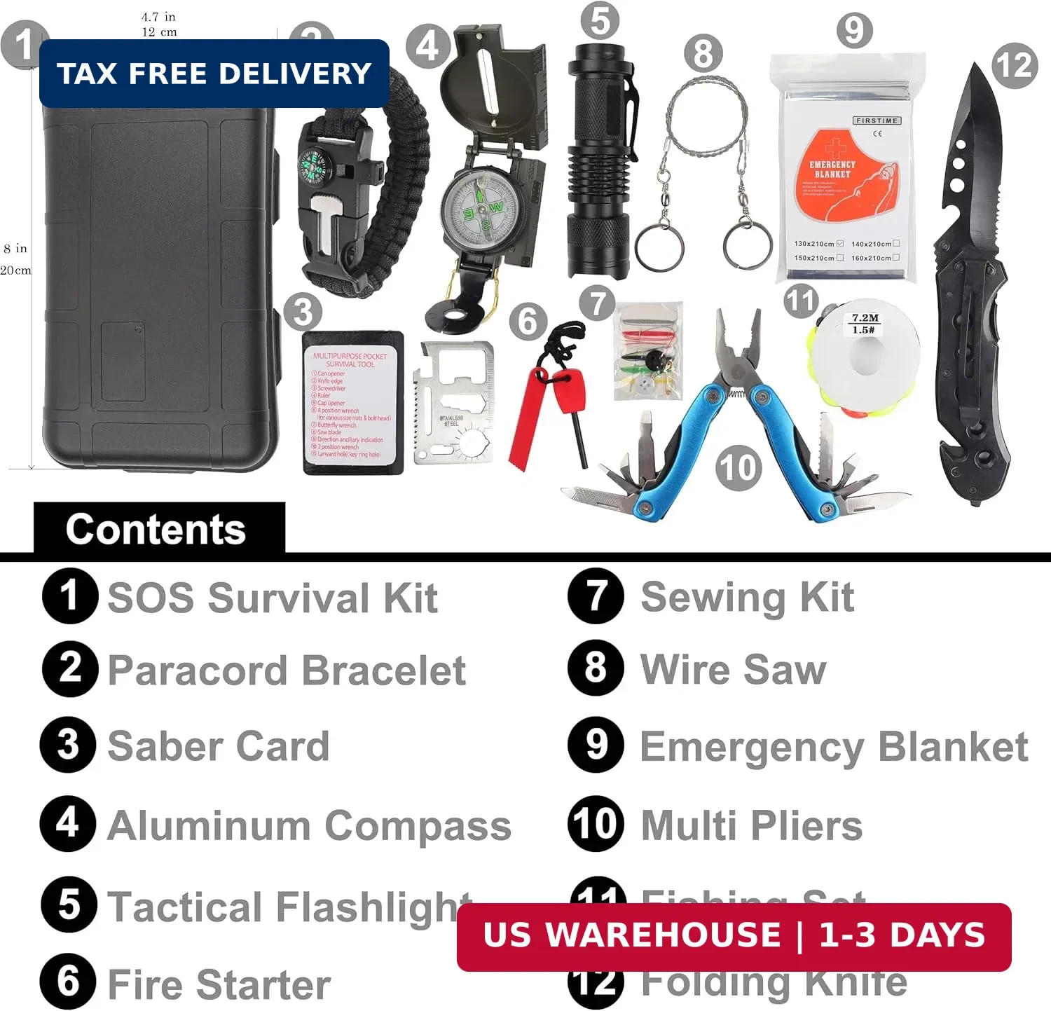 Survival Kit – All-in-One Survival Gear and Supplies for Camping, Hiking, Huntin