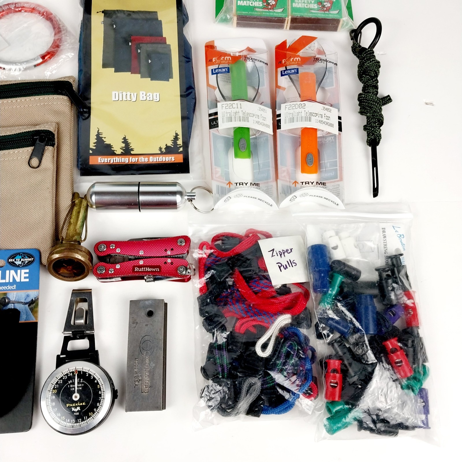 25-Pc Outdoor Survival Hiking Camping Backpacking Gear Lot – SEE ENLARGED PICS!