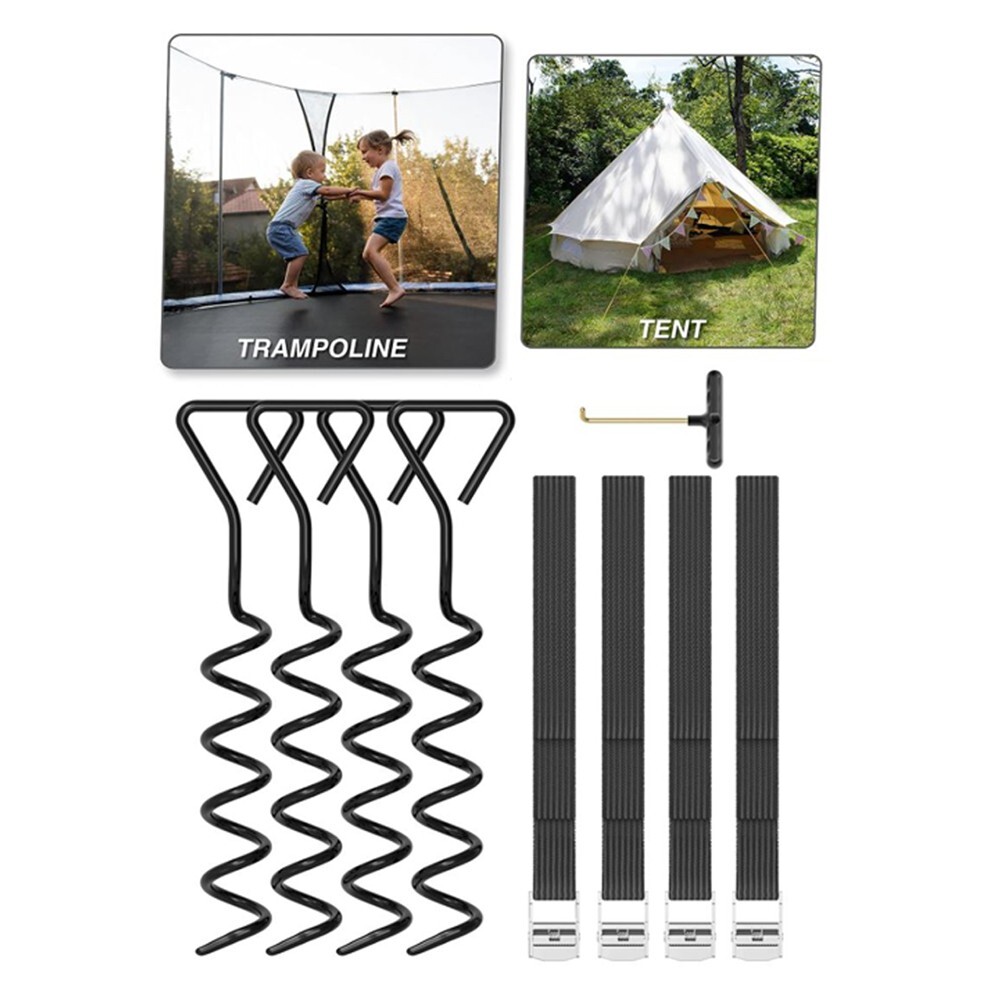 Ground Anchor screw Corkscrew Tie Down Straps tent trampoline stakes large 13″