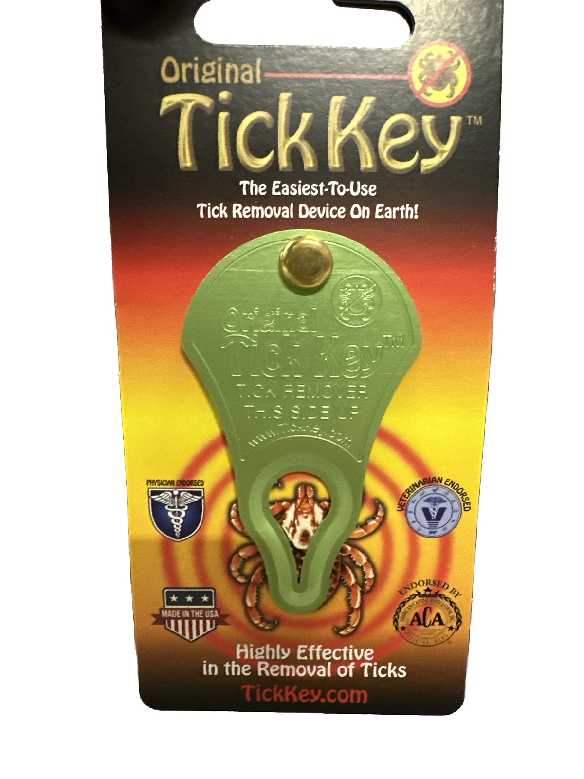 (3) Original TICK KEY Tick Removal Device For Kids Adults Pets USA Made Aluminum
