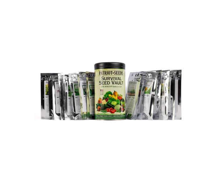 Patriot Seeds Survival Seed Vault Kit – Non-GMO – 100% Heirloom – No Hybrids USA