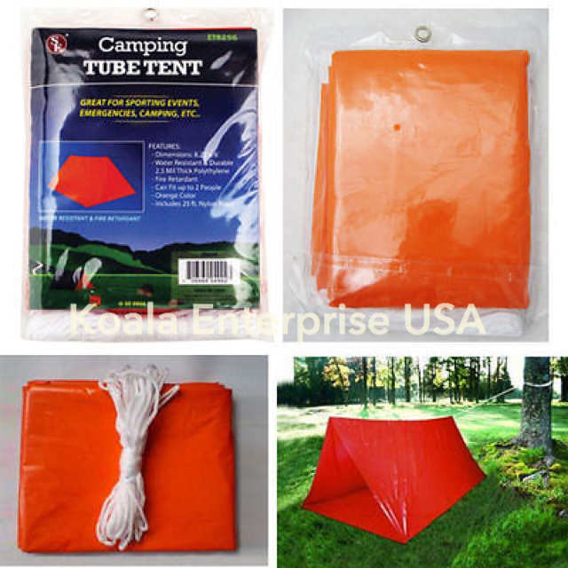 Shelter Tent 2 Person Tube Emergency Survival Hiking Camping Outdoor Portable