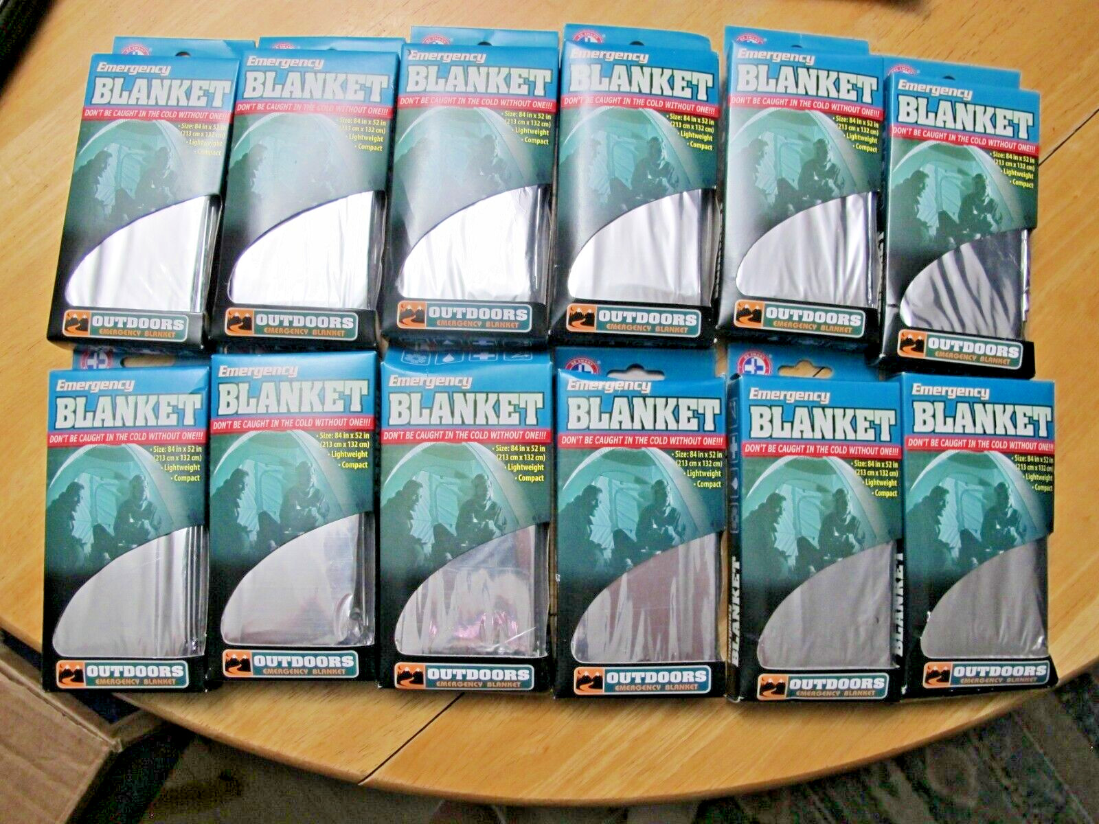 12 PACK 82 x 54 Emergency Mylar Blanket Camping Hiking Reflective FREE SHIPPING