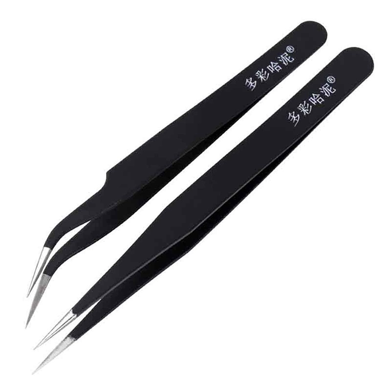 1/2Pcs Anti-static Tweezers Set Pointed Curved Tweezer Precision Repair Tools