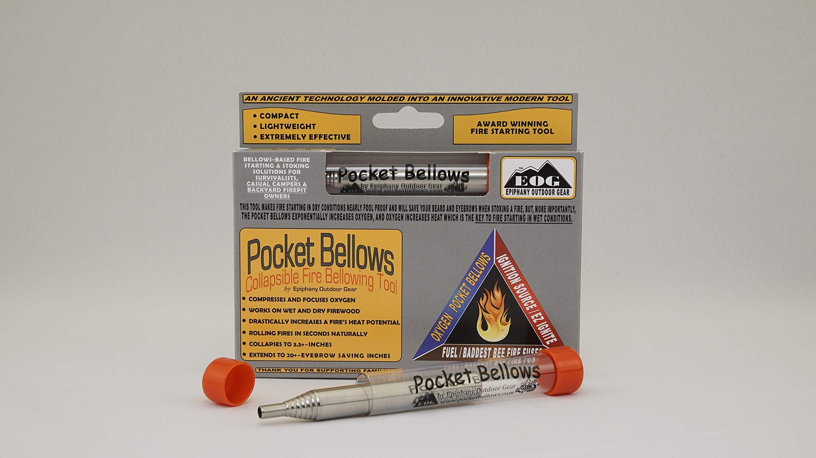 Pocket Bellows Fire Bellowing Tool Lightweight Collapsible for Camping Survival