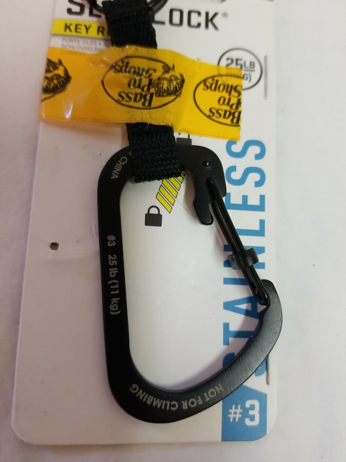 Nite Ize SlideLock Key Ring #3 Black Stainless Steel Locking Keychain Carabiner