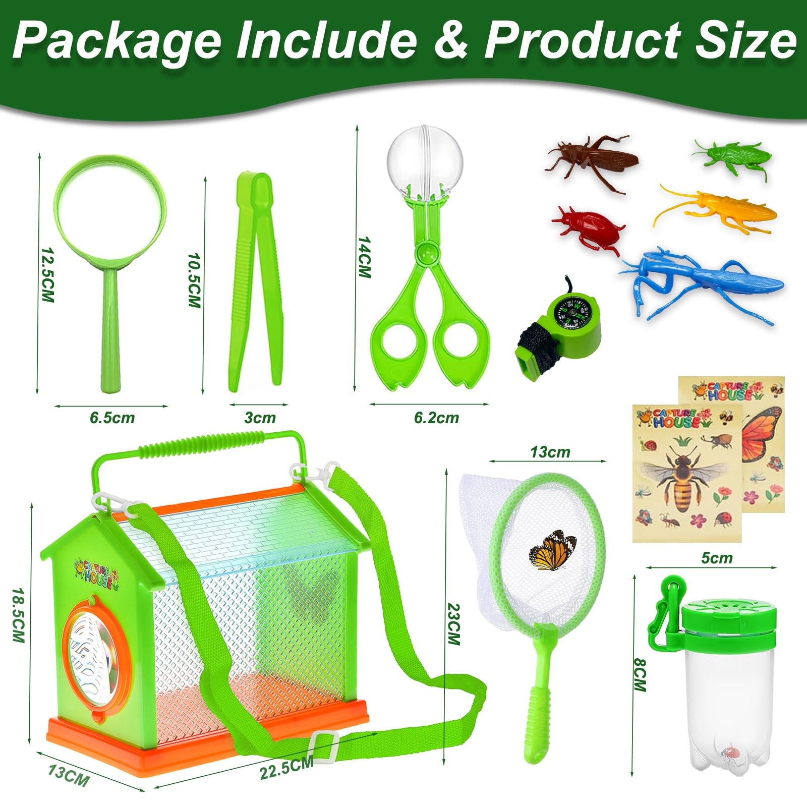Explorer Set for Kids Ages 4 and Up, 12 Piece Explorer Set Kid Ages 5, with Insect Box…
