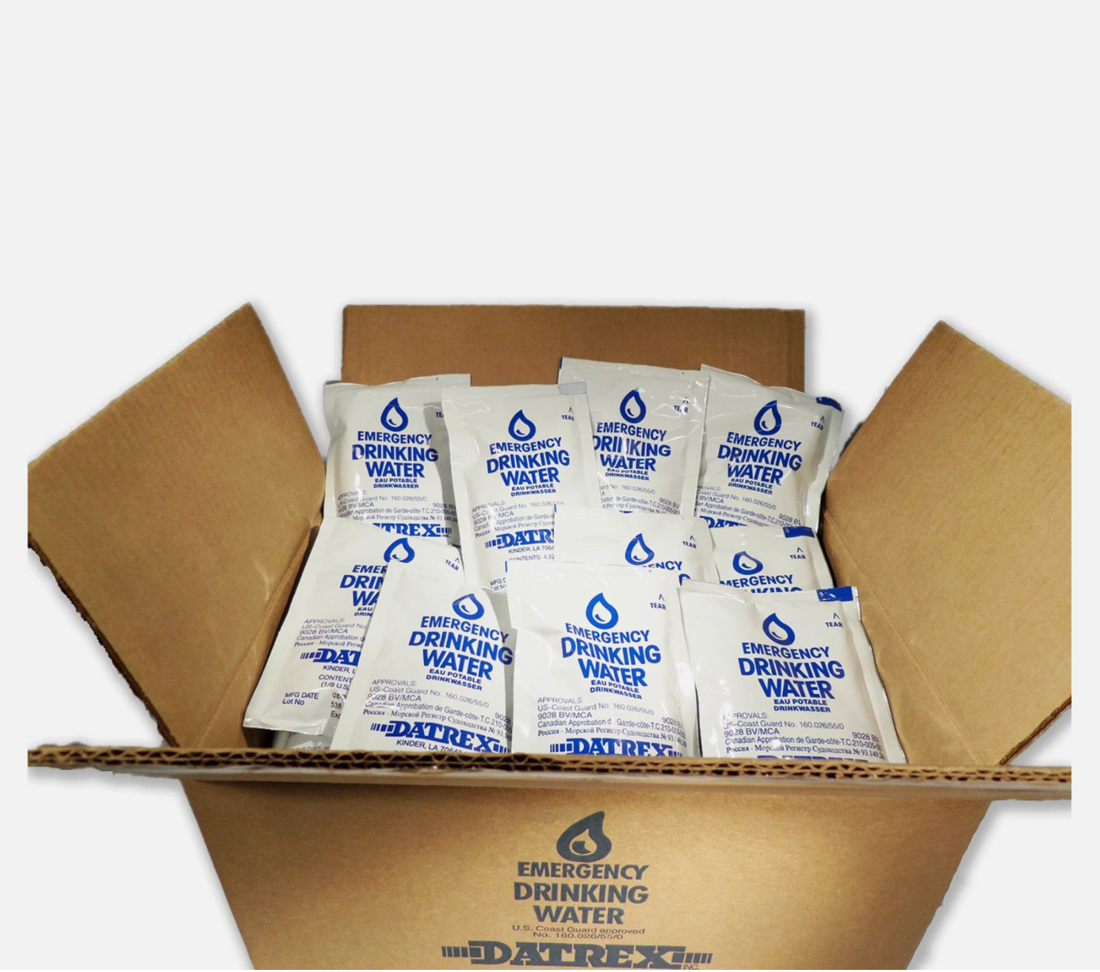 Datrex Emergency Drinking Water 4oz / 125 ML Bags – 64 Pack Fast Ship EXP:12/28