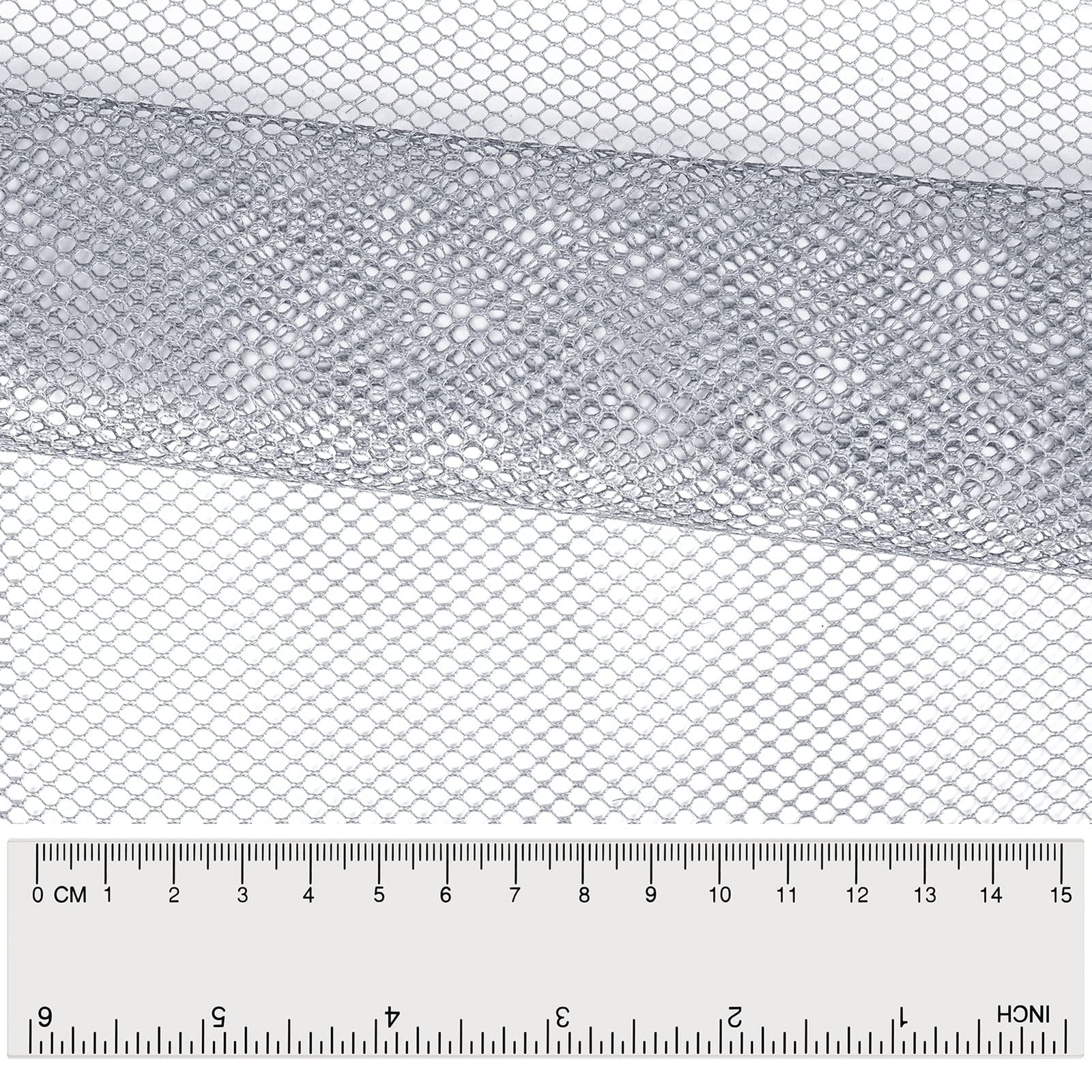 Pllieay 29.5 X 59 Inch Gray Mesh Fabric Slightly Stretchy for 59 Inches, Grey