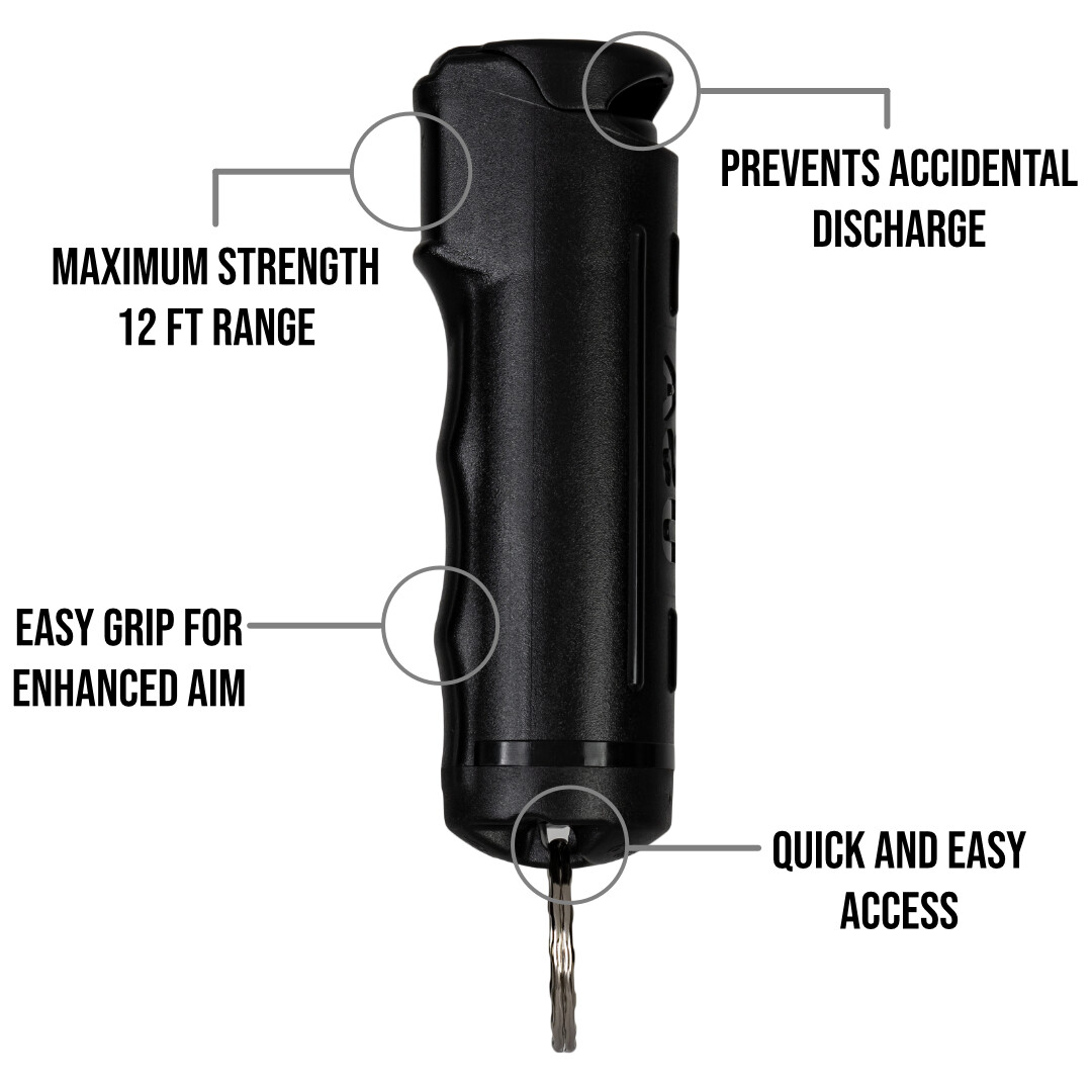 Police Magnum pepper spray .50oz black flip top keychain self defense protection