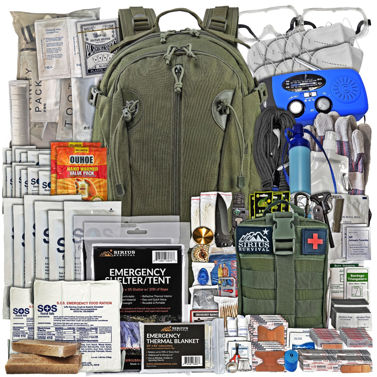 Survival Kit & Emergency Supplies for 2 People – 72 Hour Disaster Kit