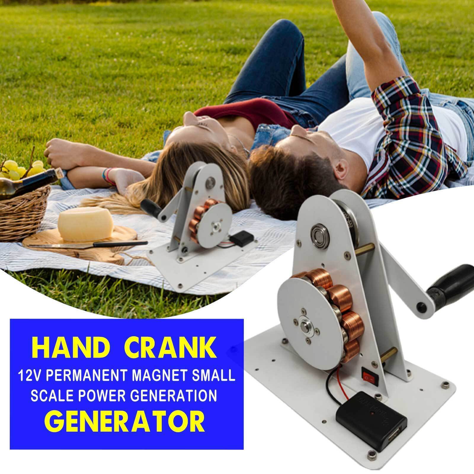 50W Portable Permanent Magnet Hand Crank Generator USB Charger Camping Outdoor