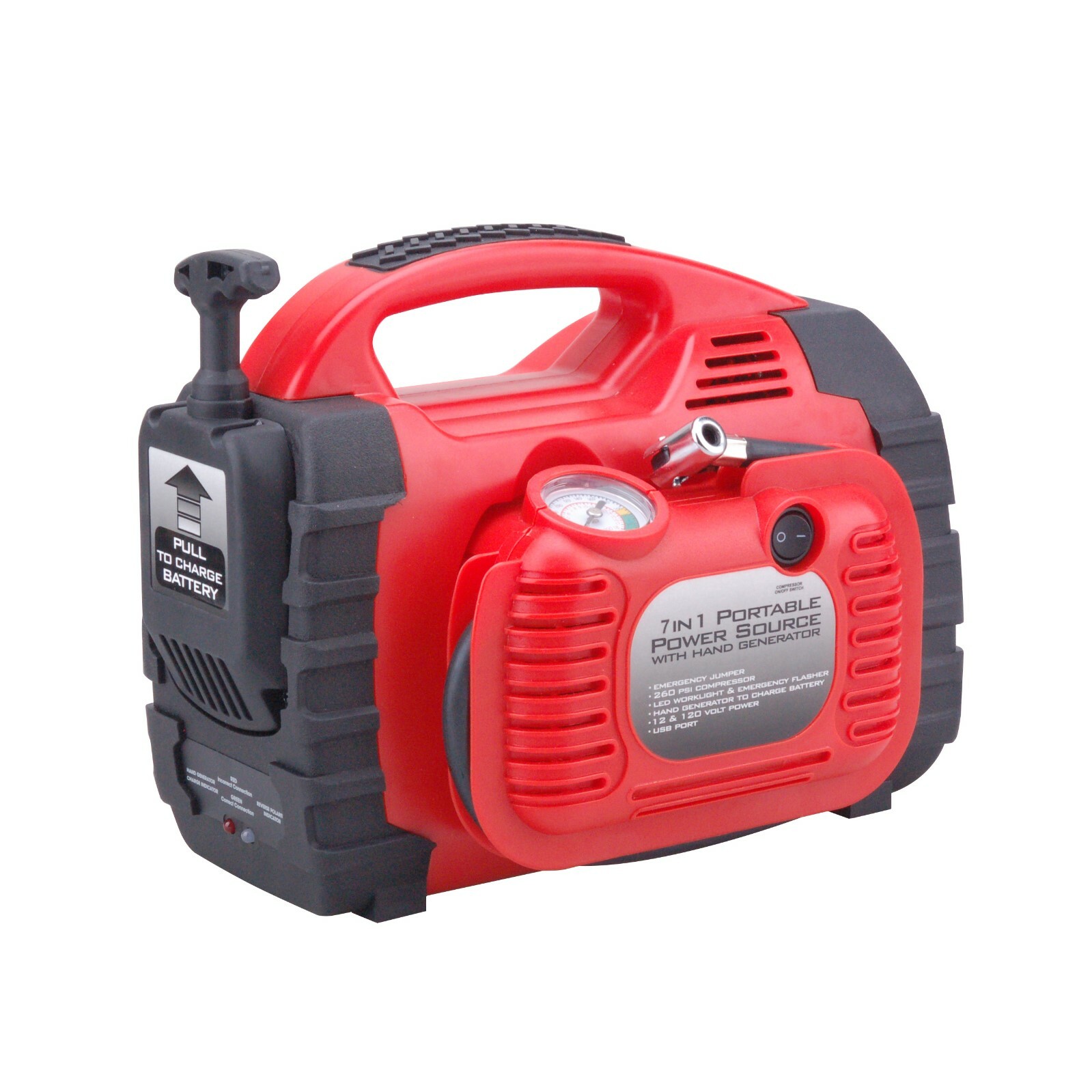 7 in 1 Portable Power Station, Jump Starter, Air Compressor, Generator & 12V/USB