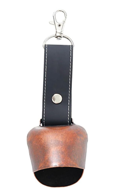 2Pcs ZORZO Loud Bear Bells Hangable PU Leather Keychains Hiking Camping Trekking