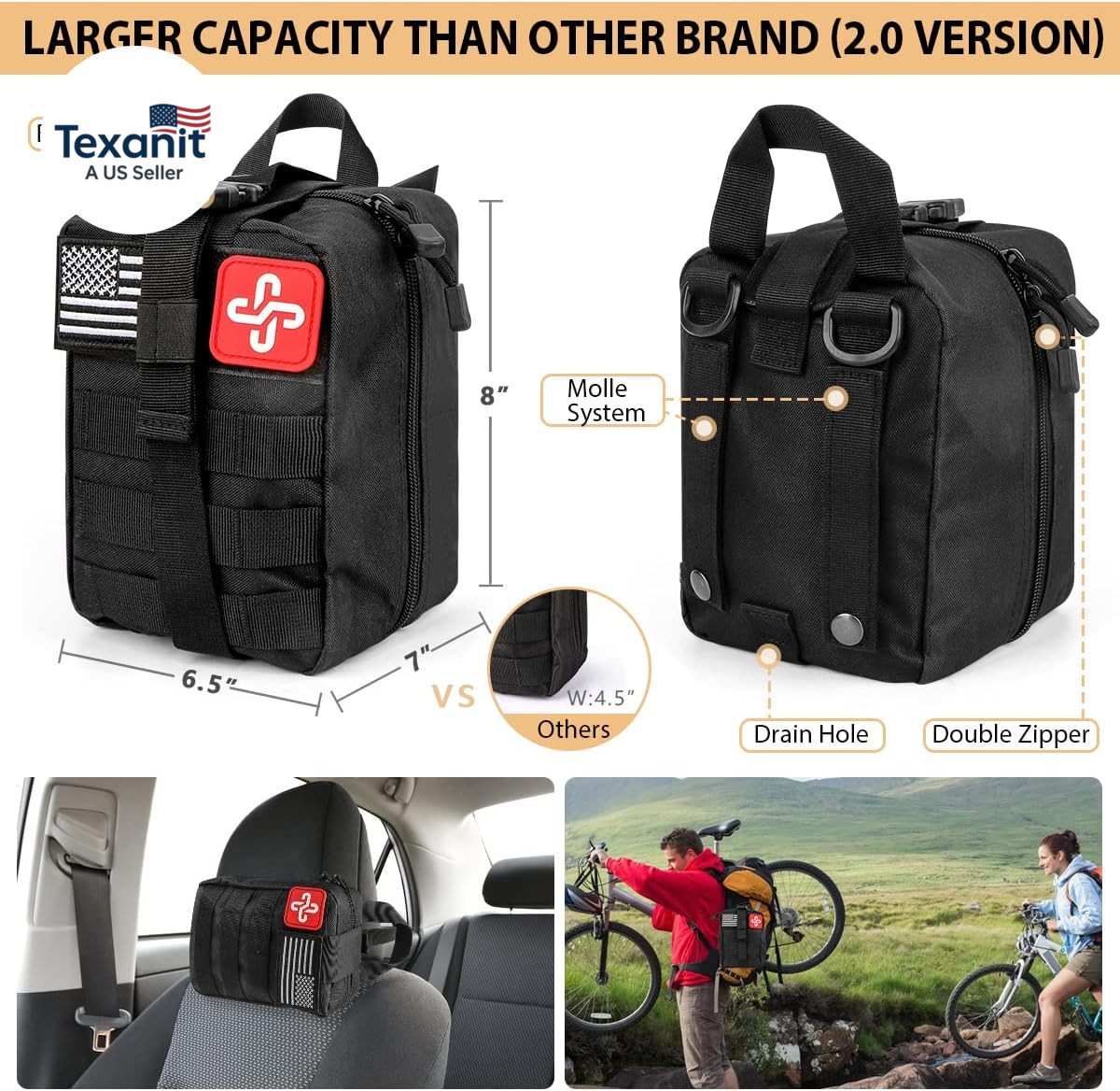 Survival Kit, 250Pcs Survival Gear First Aid Kit with Molle System Compatible Ba