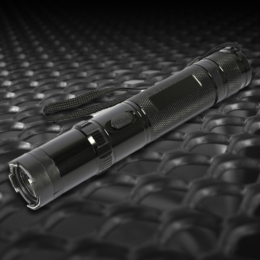 Stun Gun 1101 700 BV Heavy Duty Metal Rechargeable LED Flashlight Black