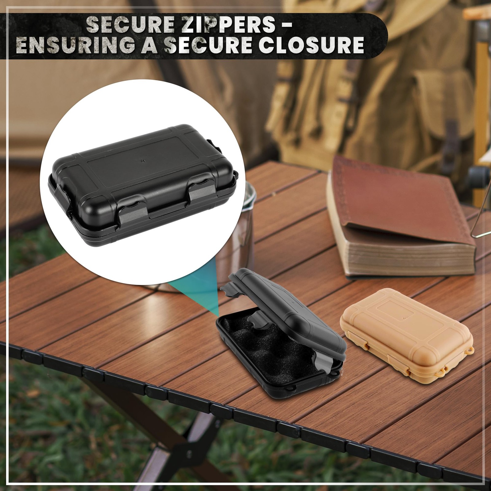 2 PCS Small Hard Case With Foam 4.92×2.95 Inch Waterproof Geocache Container