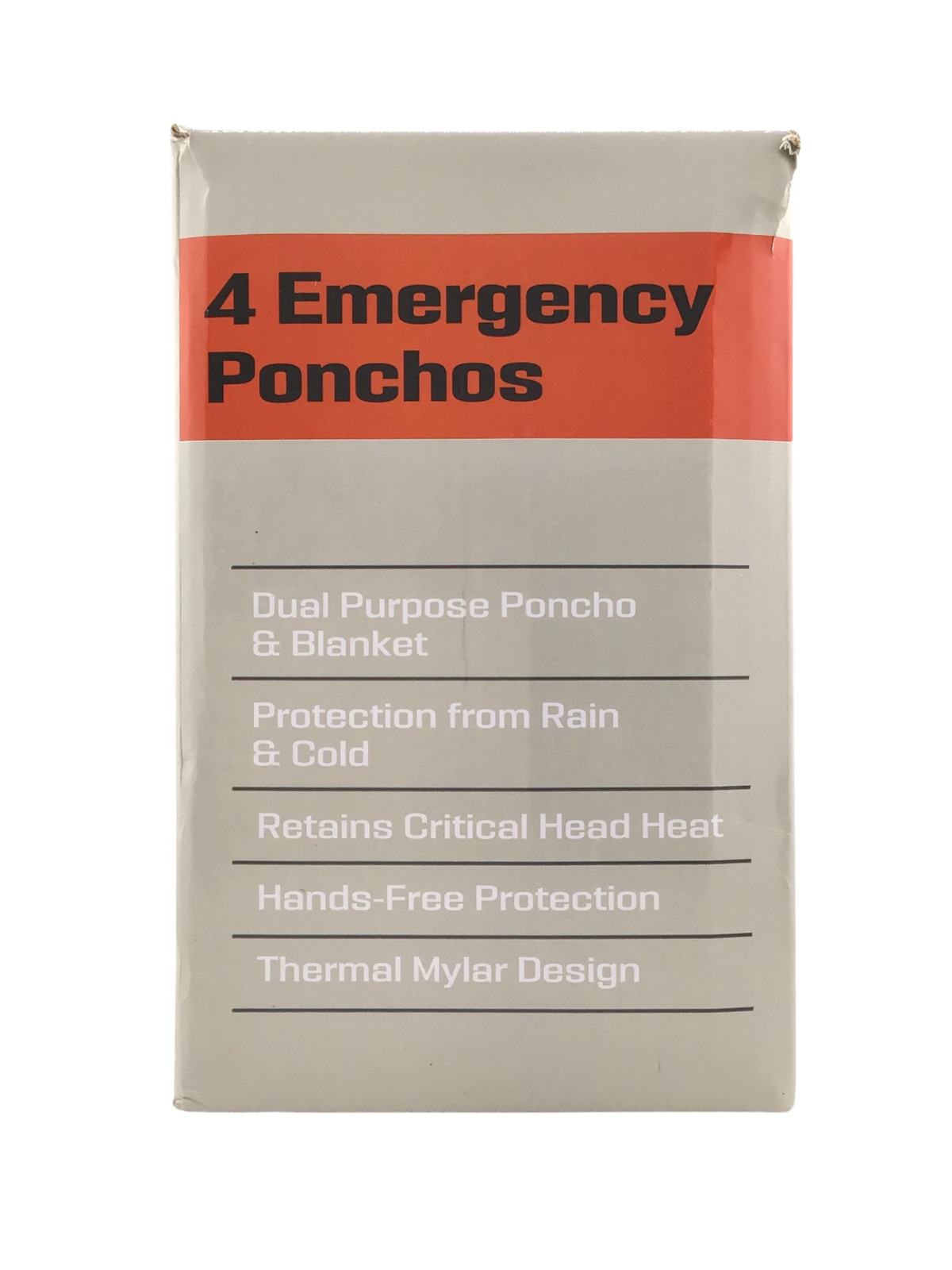 PREPARED4X – 4 ct Emergency Ponchos Grey Camo Multi-Usage FAST FREE SHIPPING