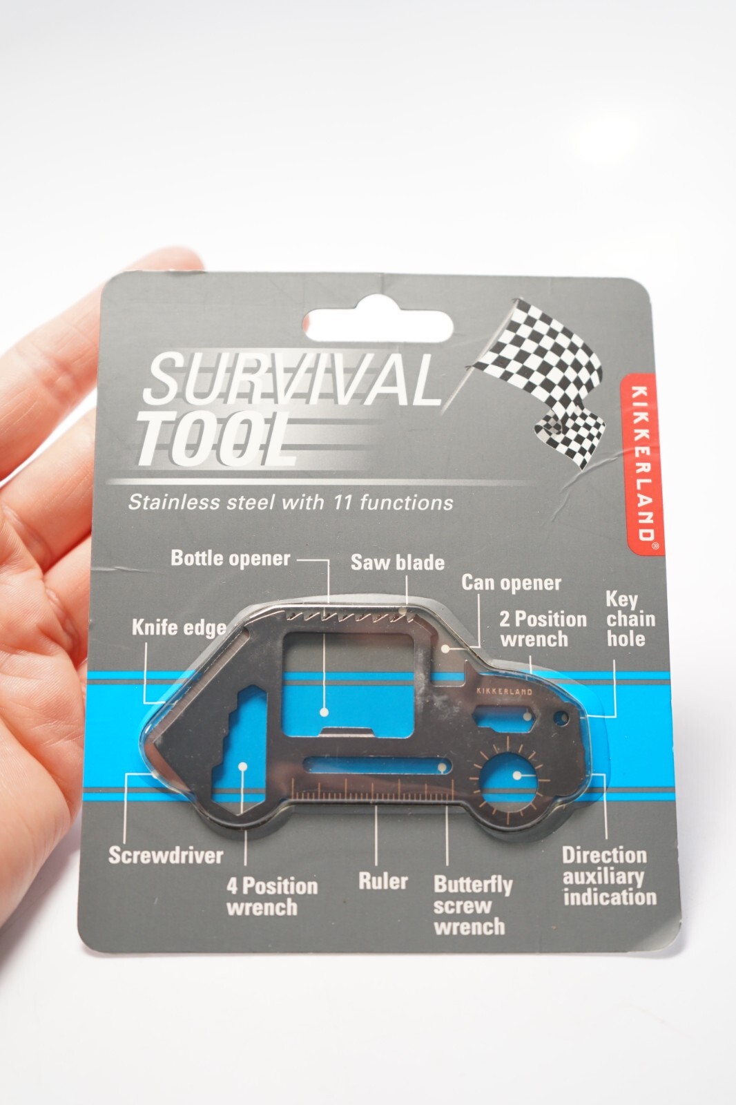 Kikkerland Stainless Steel Portable Car-Shaped Survival Tool Saw Can Wrench Scre