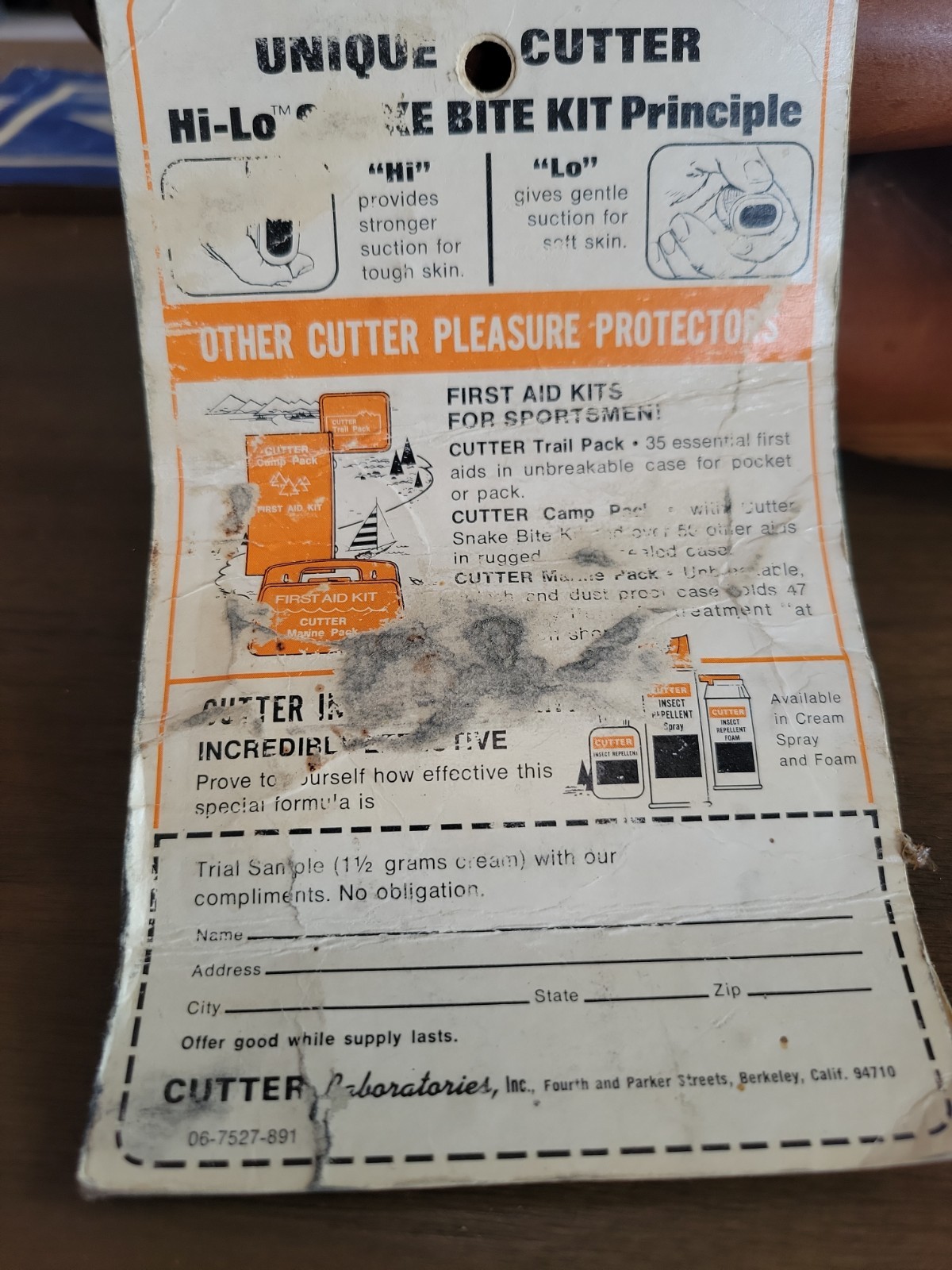 Vintage Hi-Lo Snake Bite Kit by Cutter – Sealed – Worn Package