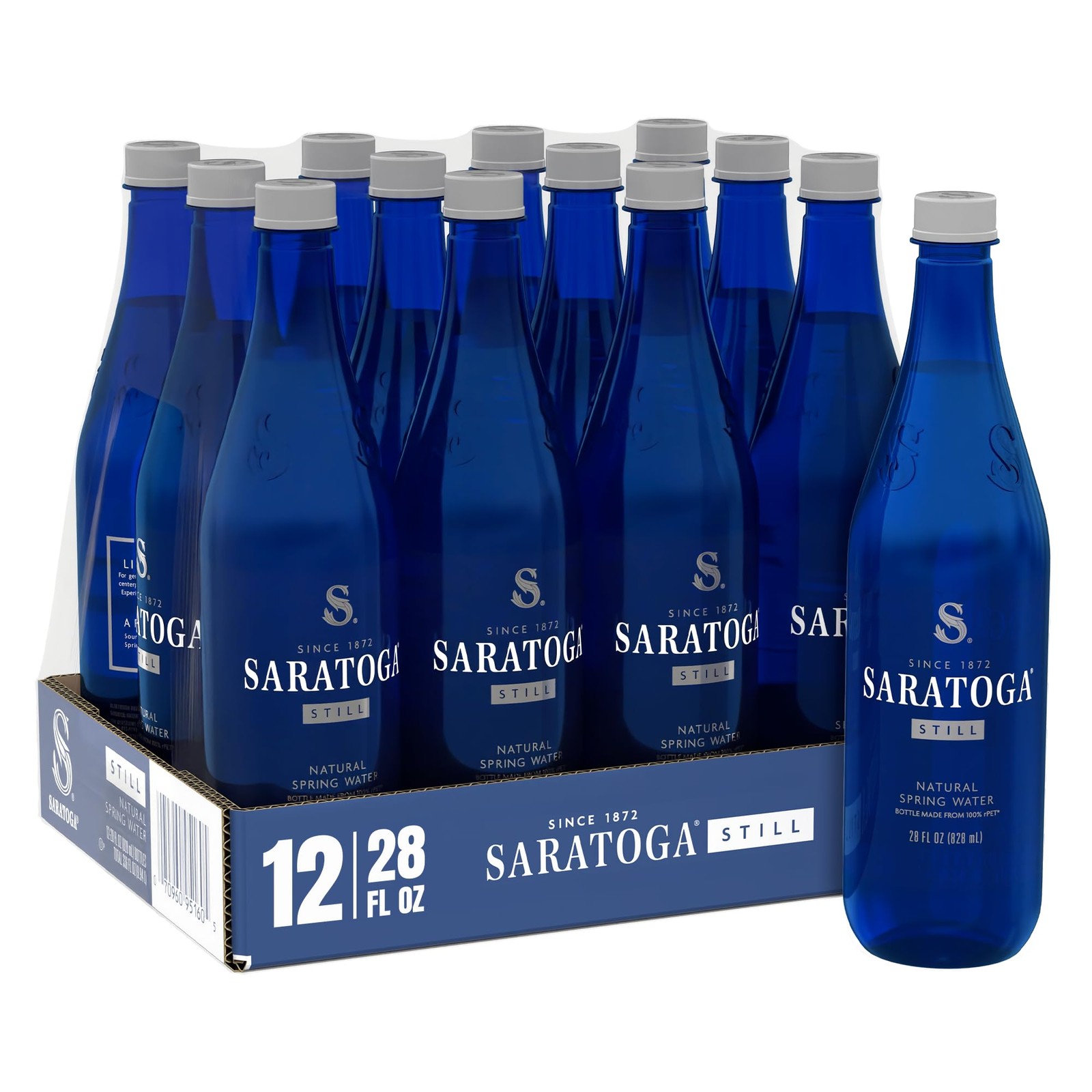Spring Water Bottles, 12 Pack – Still Bottled Water – Recycled PET Plastic Bottl