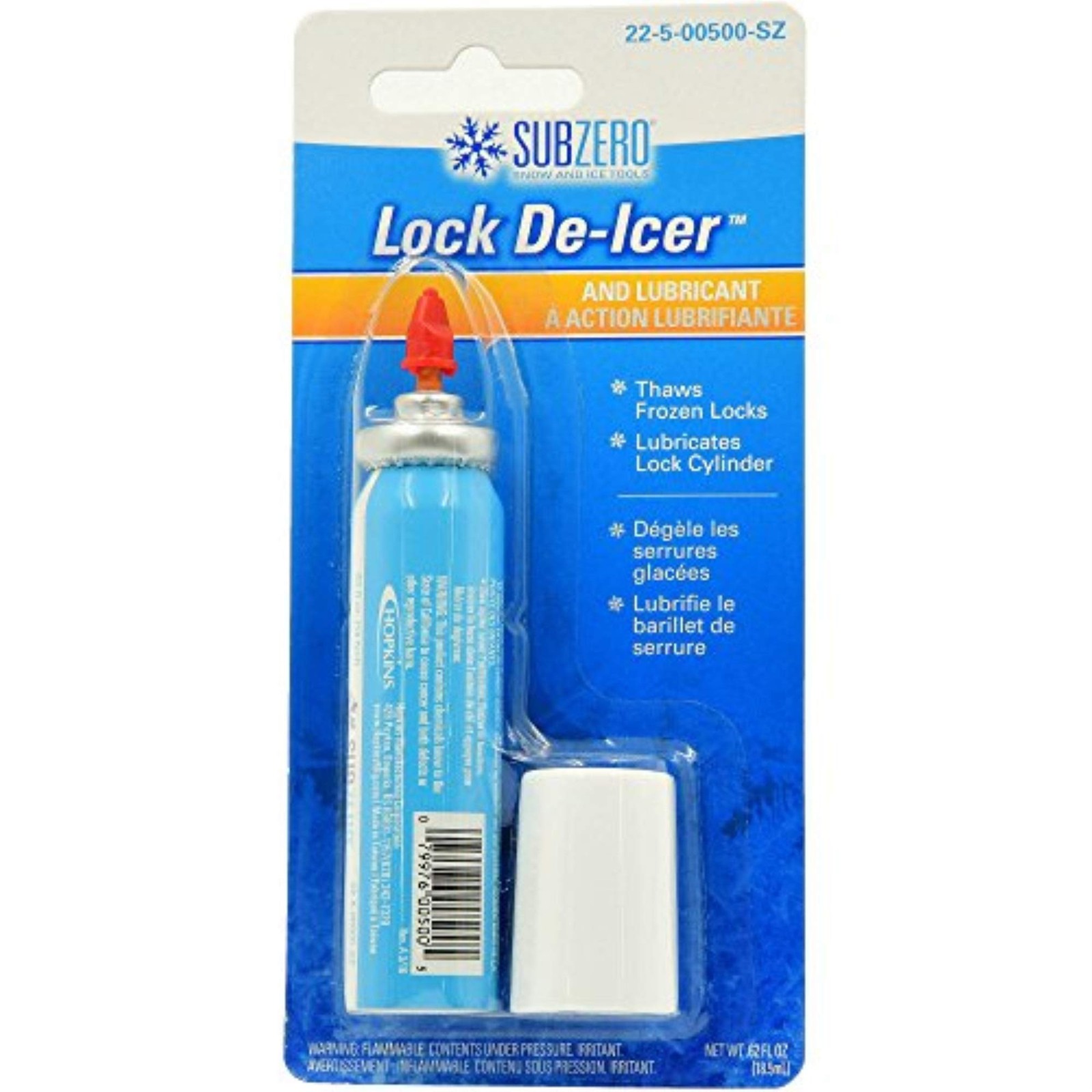 SubZero Lock De-Icer and Lubricant 0.63 Oz (18.5 mL) Aerosol Can