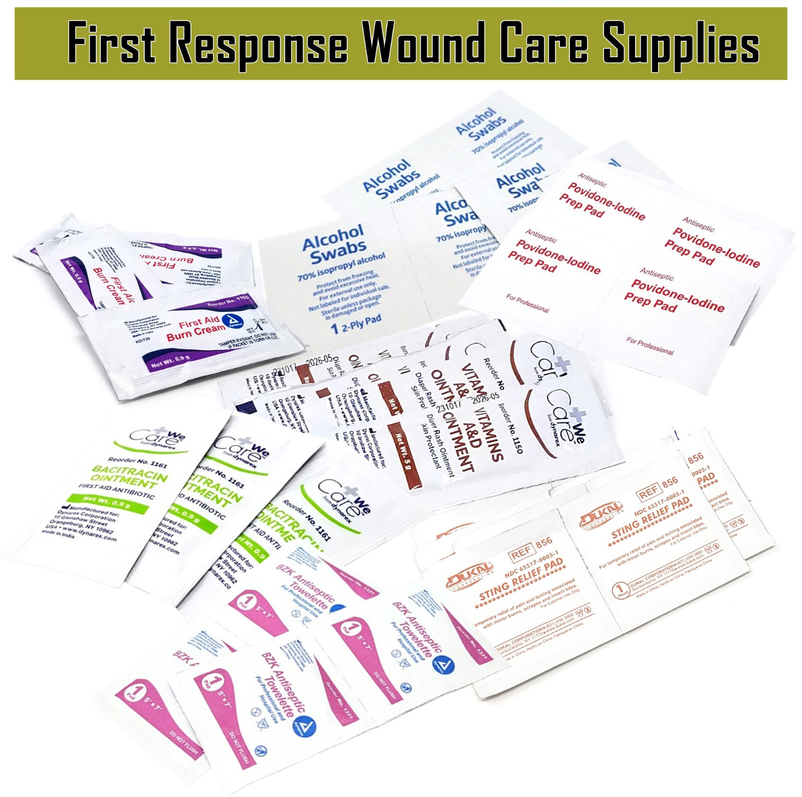 27 PIECE ANTISEPTIC PRODUCTS FIRST AID SURVIVAL KIT IFAK OSHA ANSI REFILL
