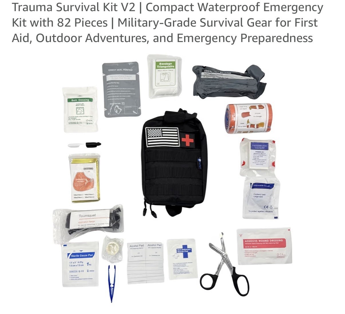 TacRight Trauma Survival Kit V2 82 PCs Military Grade Survival Gear New