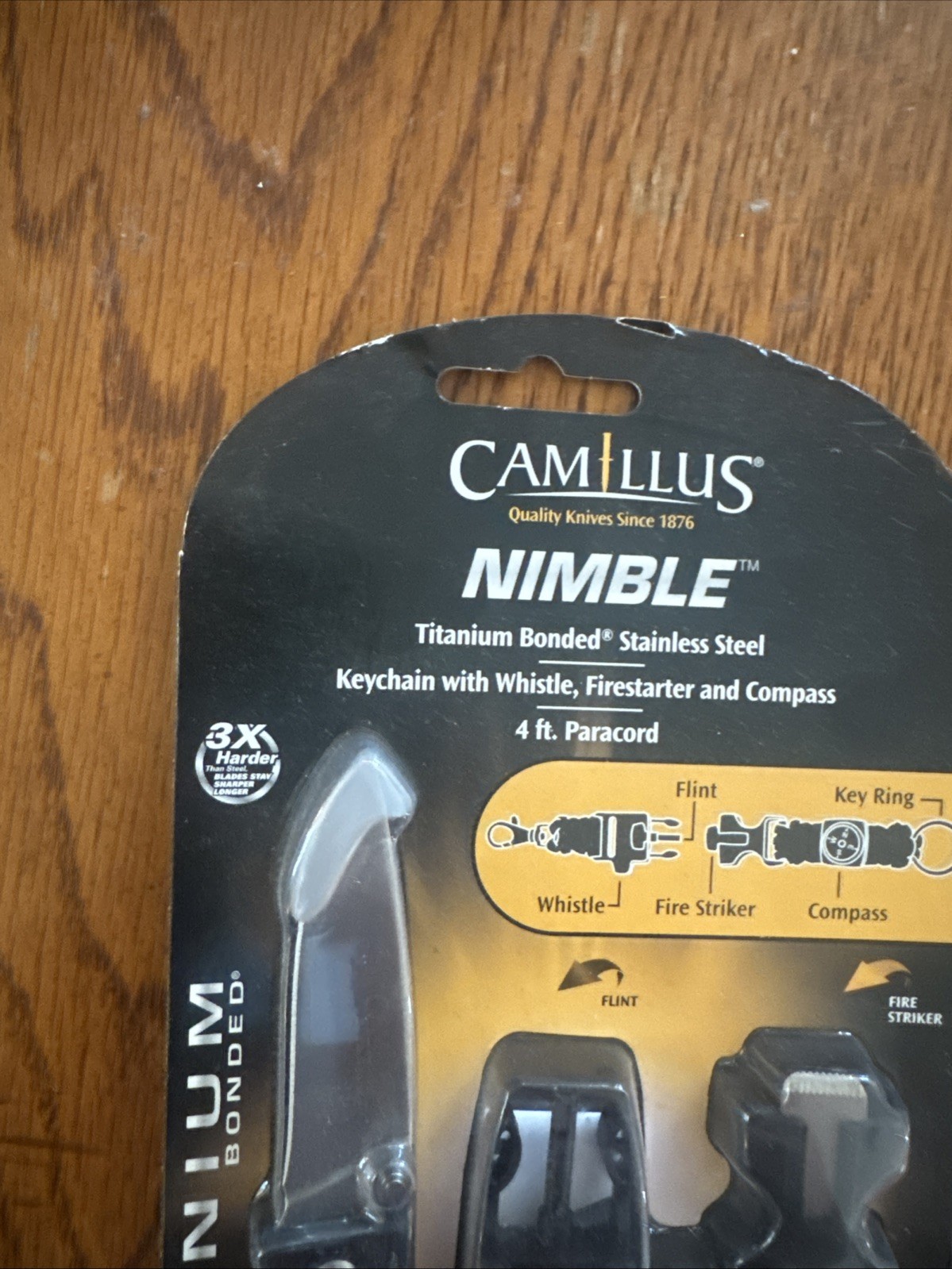 Camillus Nimble 6.5″ Survival Knife Set Keychain Whistle Compass Firestarter