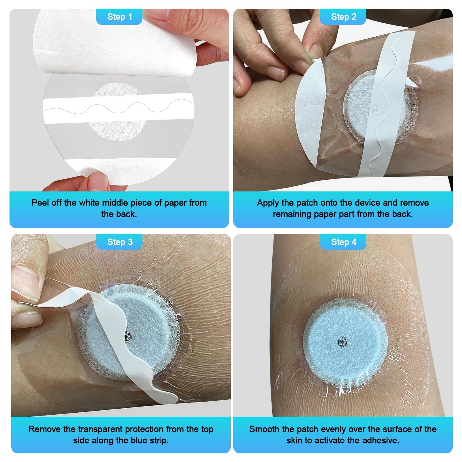 20 Pack Waterproof Adhesive Patches for Freestyle Libre 2 Sensor Covers – 14 Day